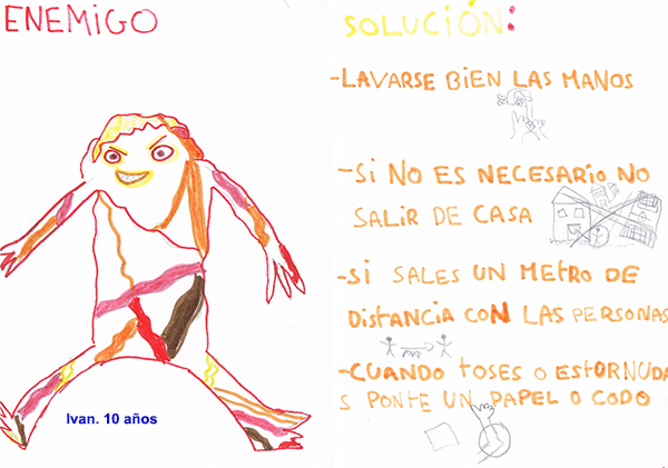 dibujos coronavirus Ivan 10 años