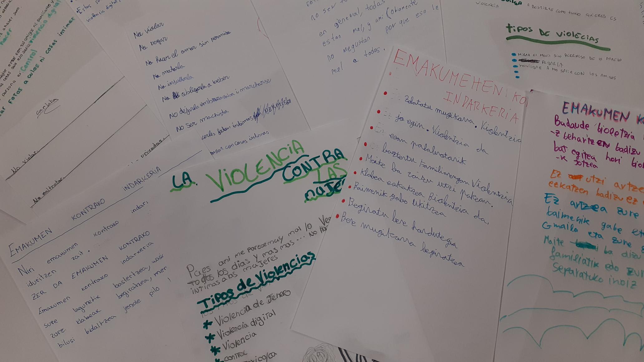 Redacciones de niños y niñas sobre la violencia de género